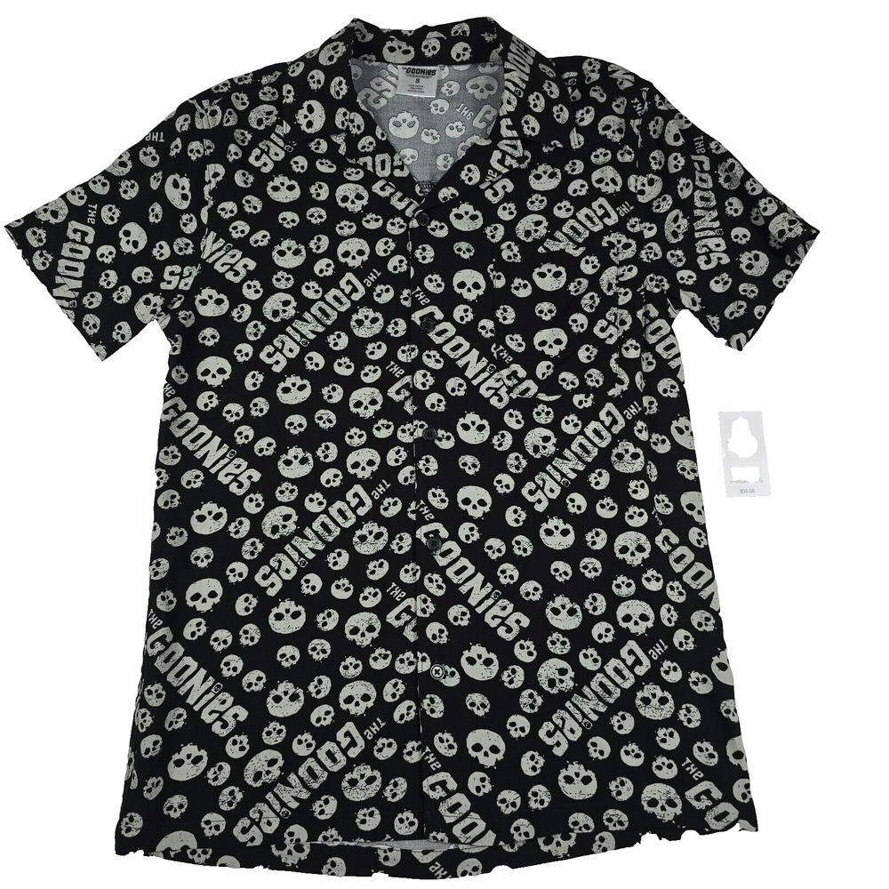 Goonies All Over Print AOP Men's Size Small Woven Shirt Sleeve Shirt New‎